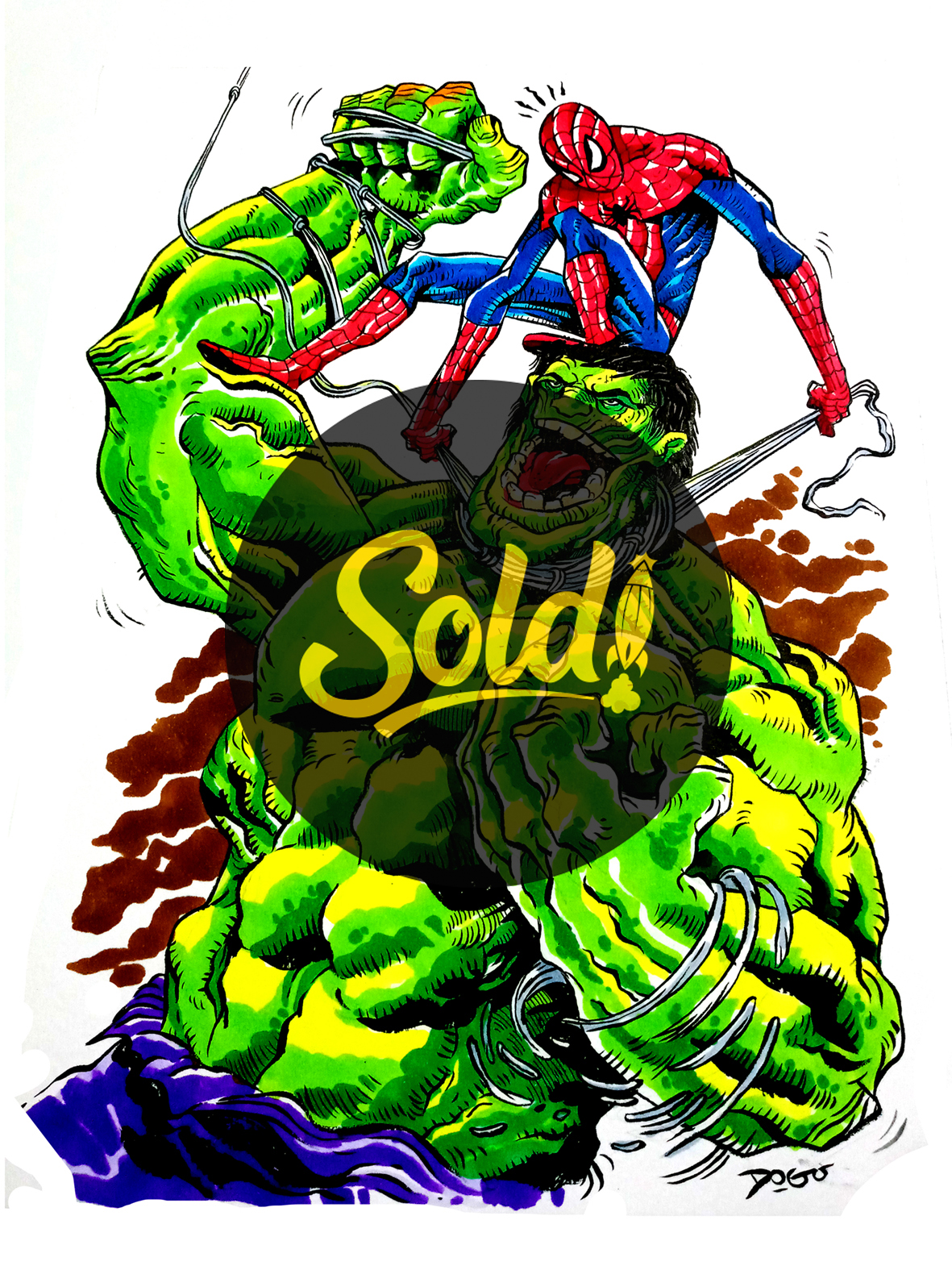 Hulk vs spiderman - sold