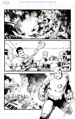 invincible iron man issue 1, page 1 - ARTIST PROOF