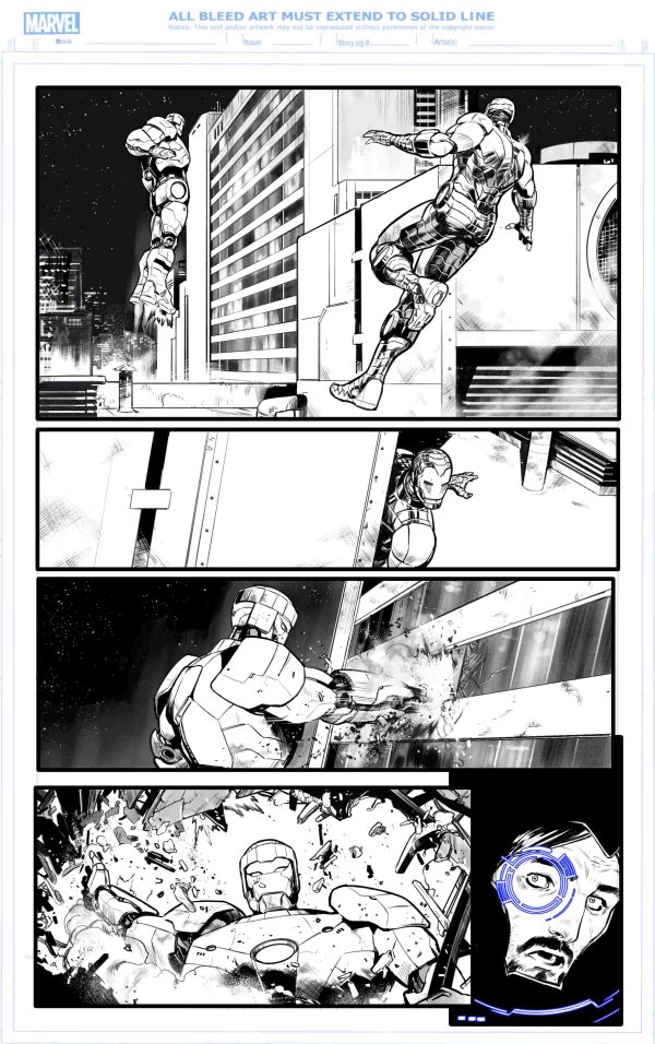 invincible iron man issue 8, page 5 - ARTIST PROOF