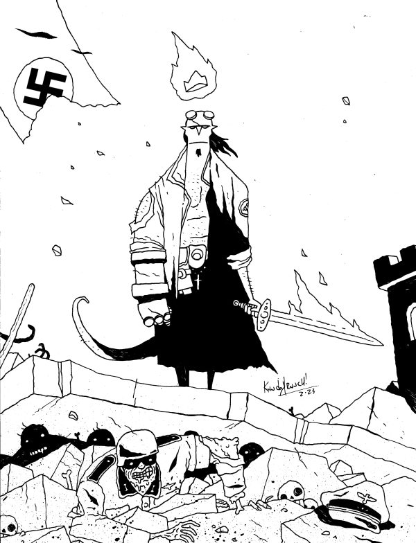 Hellboy vs Nazis zombies