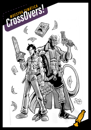 Ash Williams (Evil Dead) and Hellboy by Javier Oliver