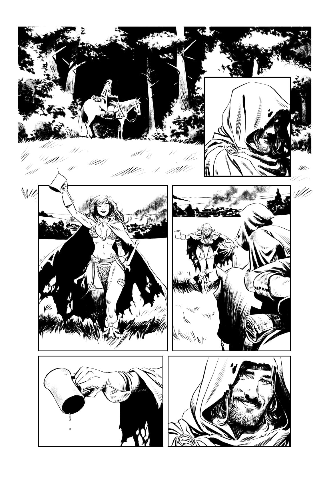 Red Sonja issue 1, page 4 - ARTIST PROOF